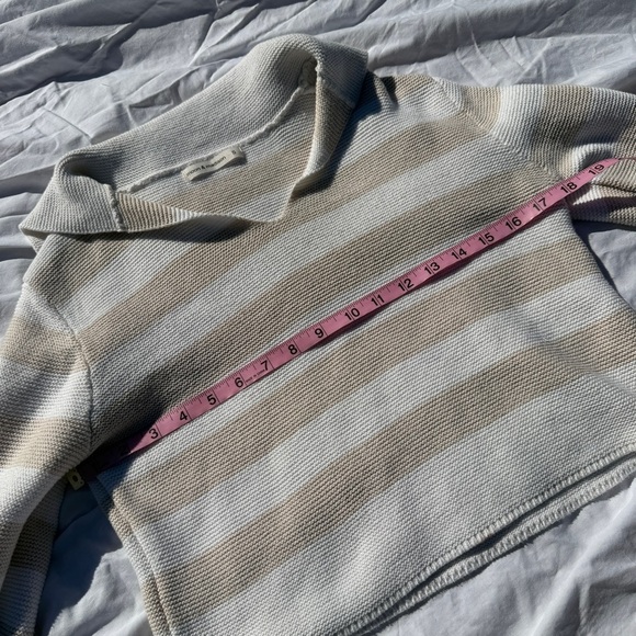 Moon & Madison Striped Knit Collared Crop Sweater (Size S) - Picture 3 of 6